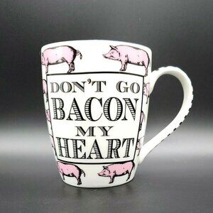Pier 1 Import Coffee Mug Cup/Tea “Don’t Go Bacon My Heart” Pig Pink